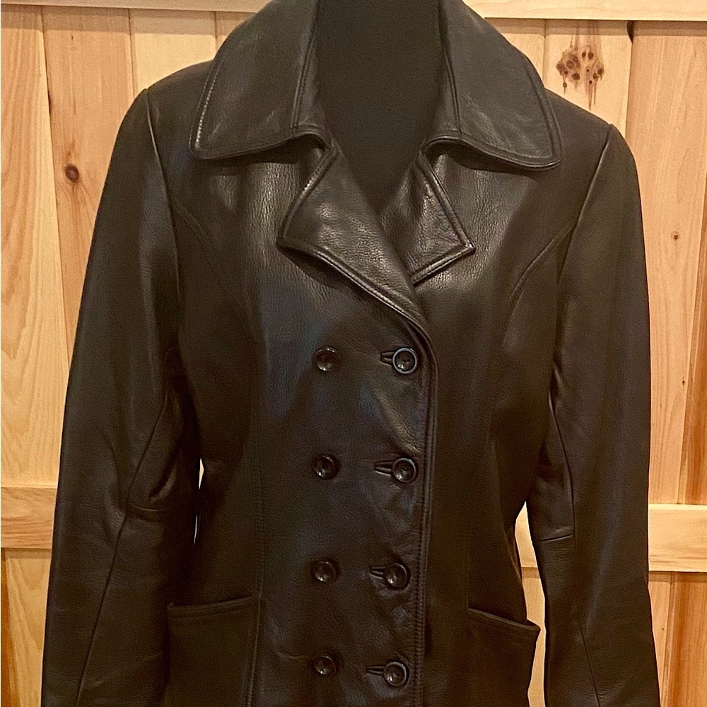 Leather Peacoat